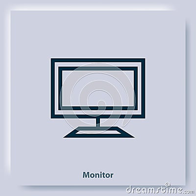 Monitor. A computer. Signs and Symbols. Icon Vector Illustration